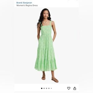 Banjanan Regina Green Patterned Sundress